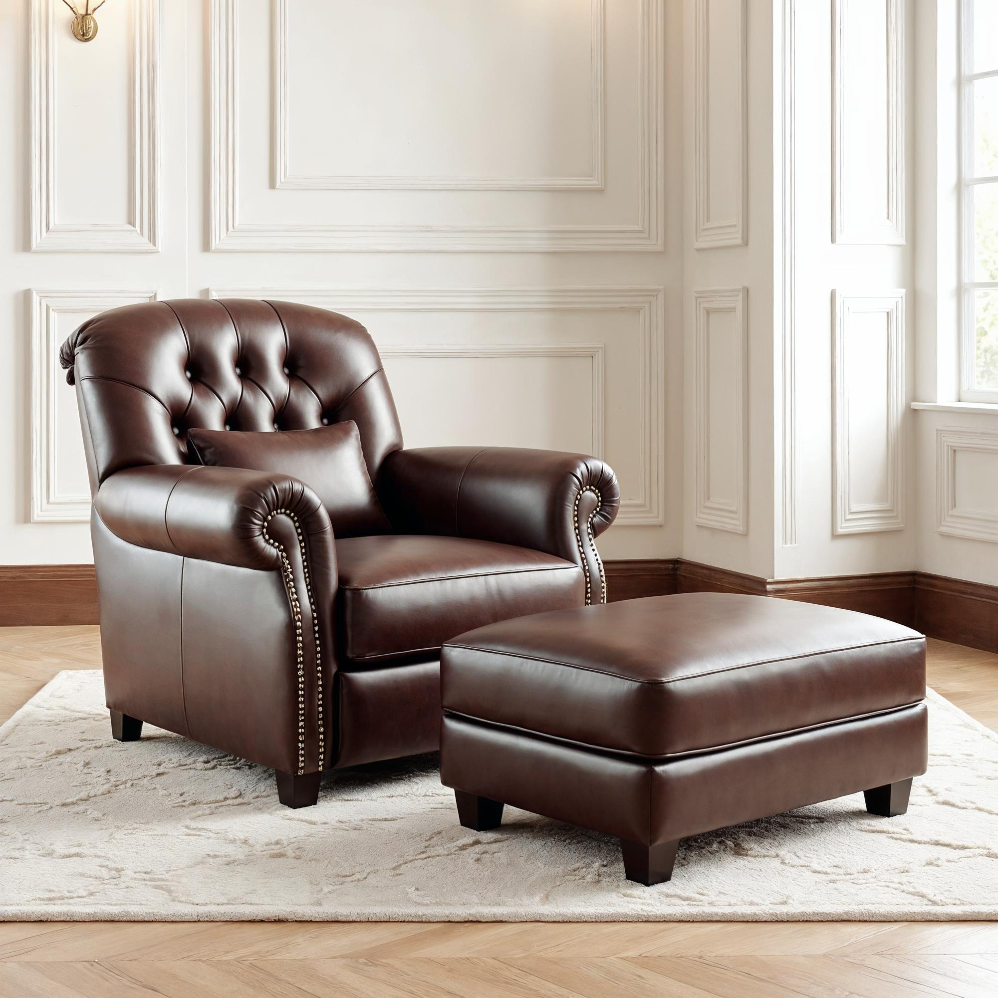 Leather accent chair